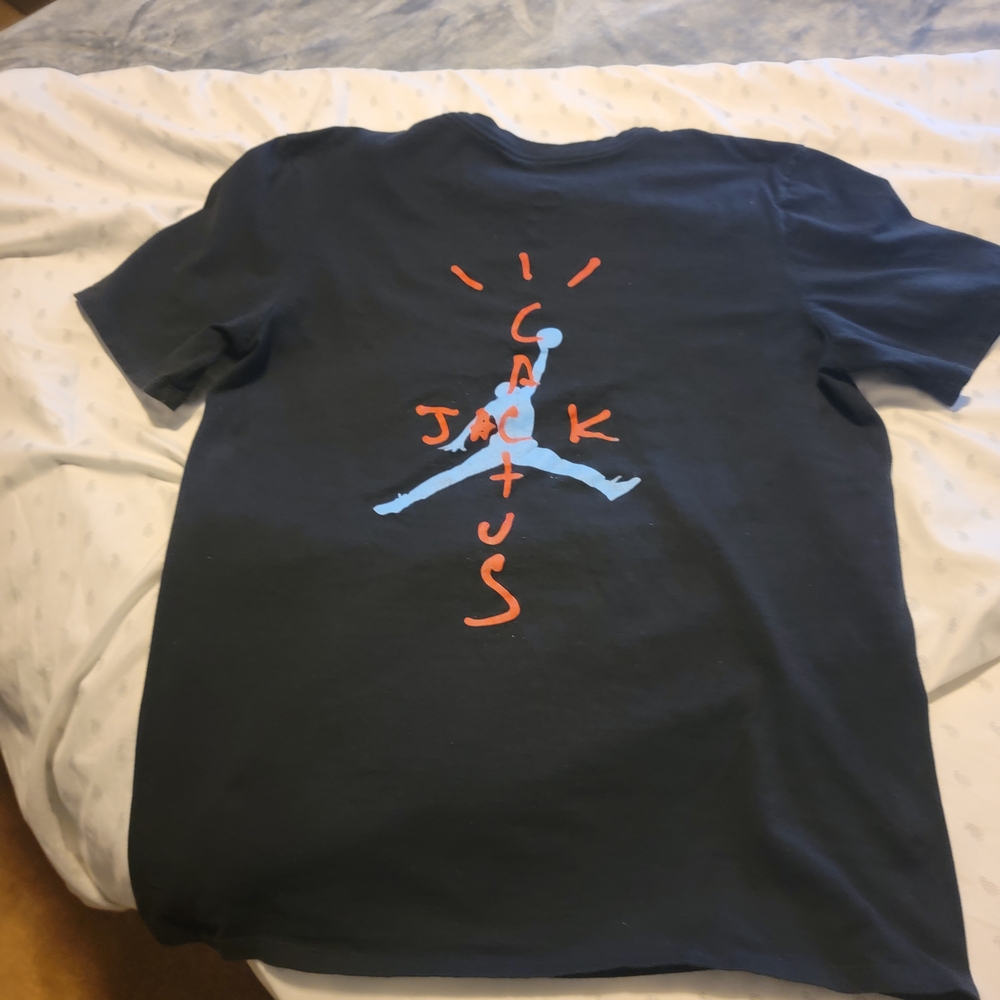 Jordan Black Tee with Blue Cactus Jack Design - Picture 5 of 9